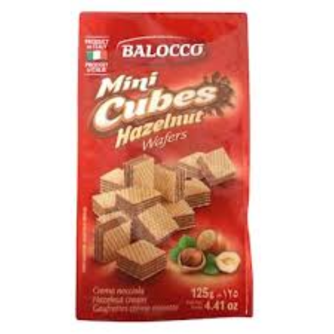 BALOCCO MINI CUBES HAZELNUT WAFERS 125G